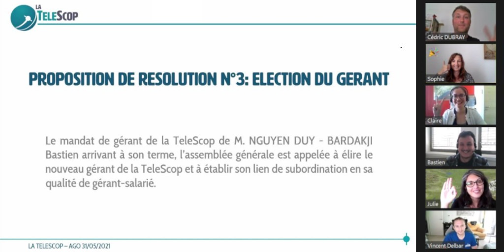 Réélection du gérant de La TeleScop